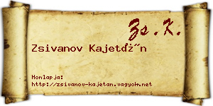 Zsivanov Kajetán névjegykártya